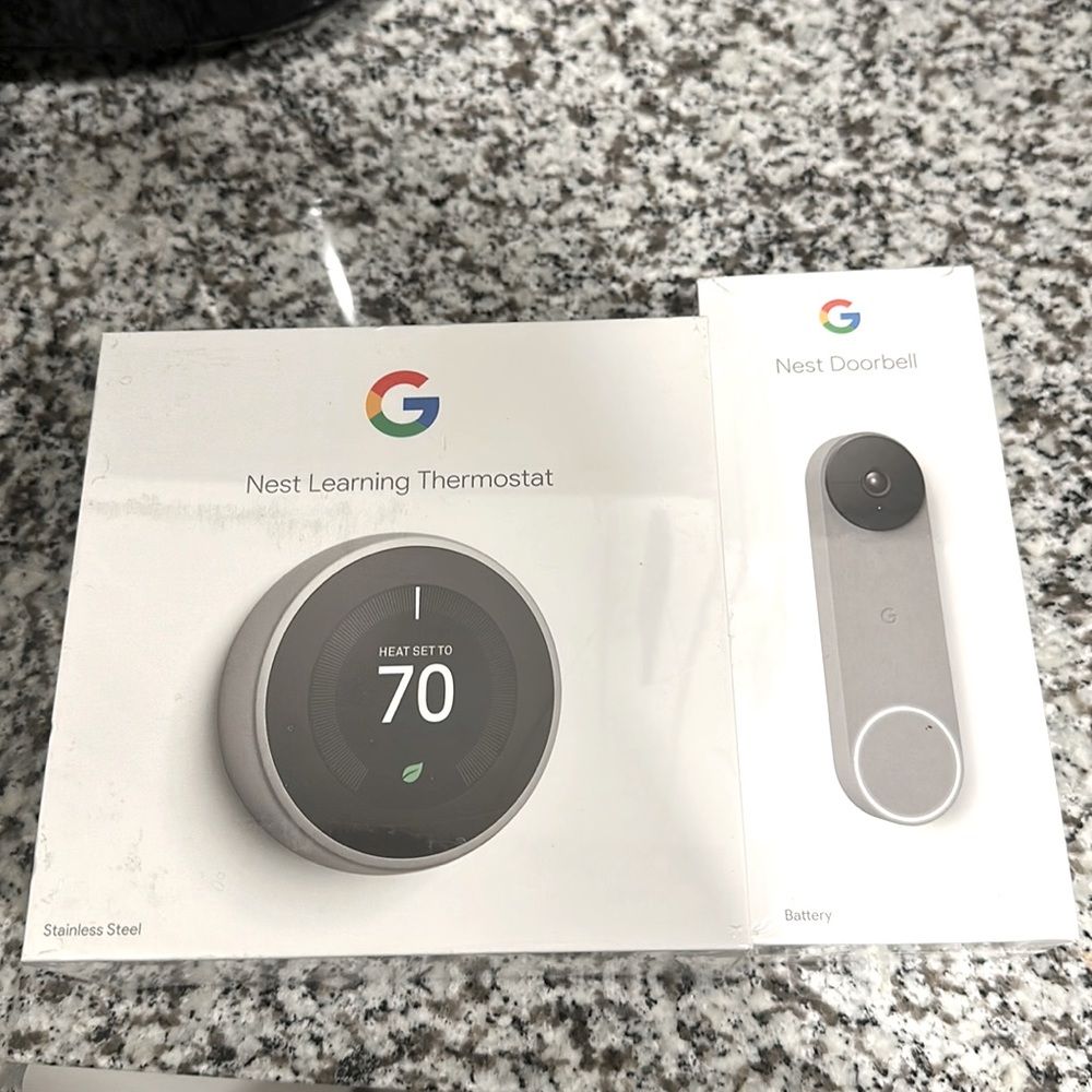 Google Learning Thermostat & Google Battery Video Doorbell